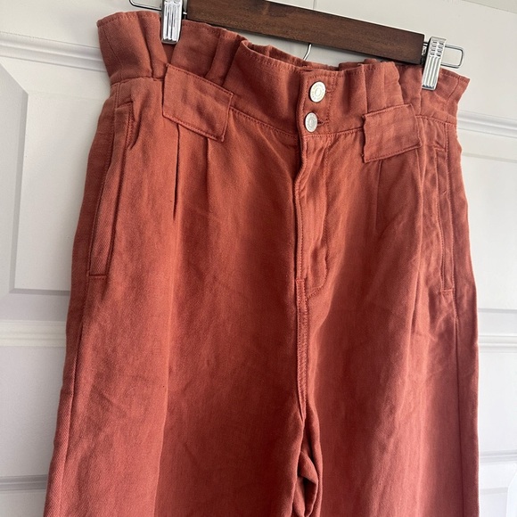 Veronica Beard Karter Paperbag Linen Blend Casual Crop Pants - Picture 8 of 14